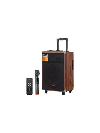 50 Watt Kablosuz Dev Boy Bluetooth Hoparkör Kumandalı Taşınabilir Valiz Tipi Mikrofonlu Kablosuz Hoparlör