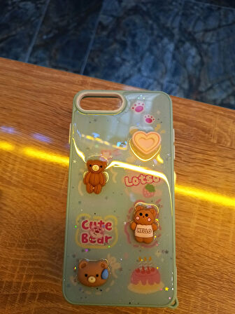 İPhone 7 Plus/8 Plus Uyumlu Kabartma Figürlü Darbe Korumalı Kapak Little Bear Kılıf