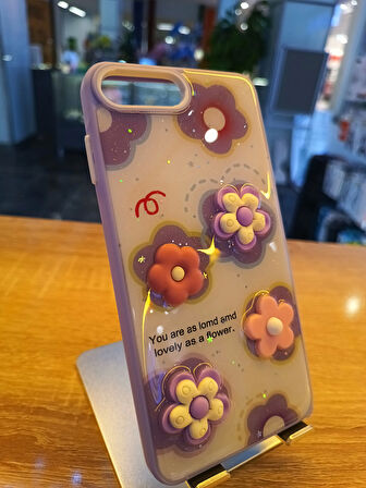 İPhone 7 Plus/8 Plus Uyumlu Kabartma Figürlü Darbe Korumalı Kapak Renkli Kılıf