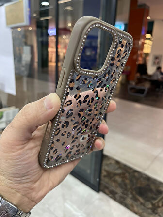 İPhone 16 Pro Kenarları Elmas Taşlı Kapak Premium Darbe Korumalı Kılıf