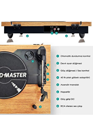 Record Master TT202J 3 Devir(33,45,78) Plak Çalar