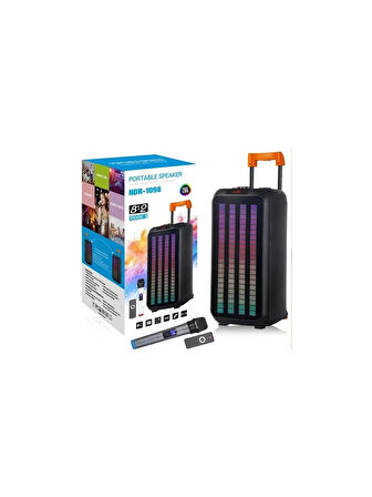 NDR-1098 Taşınabilir Büyük Boy Ses Sistemi Bluetooth Mikrofonlu Parti Hoparlör