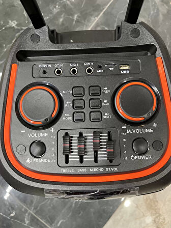 NDR-1098 Taşınabilir Büyük Boy Ses Sistemi Bluetooth Mikrofonlu Parti Hoparlör