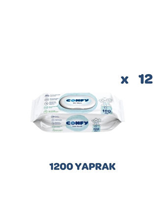 Confy Premium Islak Mendil Soft Care 100 Adet X 12 Adet, 1200 Yaprak