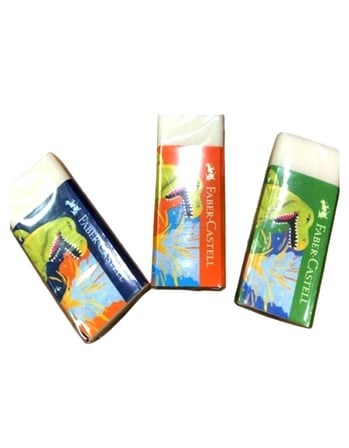 Faber Castell Dino Dust Free Silgi Beyaz - 3 adet
