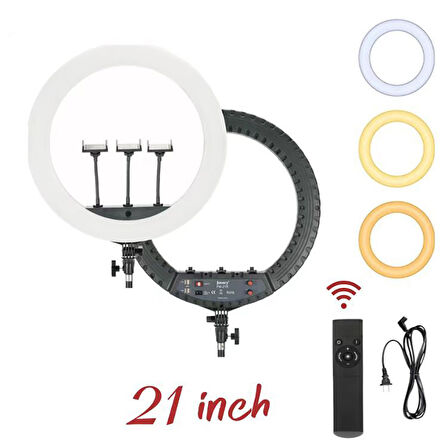Lopard 52cm Işıklı 3lü Telefon Tutucu Ring Light — Uzaktan Kumandalı, Ayarlanabilir Işık, 360°