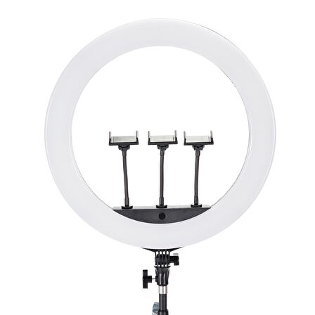 Lopard 52cm Işıklı 3lü Telefon Tutucu Ring Light — Uzaktan Kumandalı, Ayarlanabilir Işık, 360°