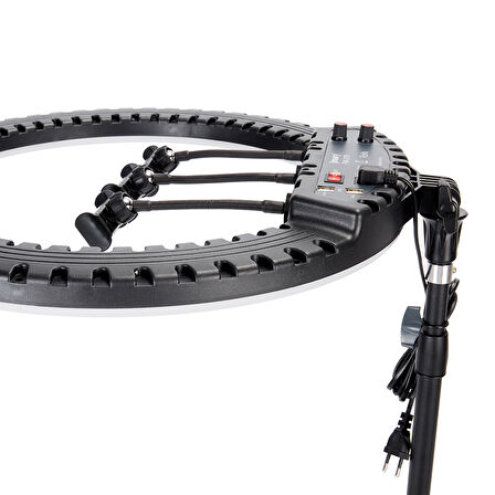 Lopard 52cm Işıklı 3lü Telefon Tutucu Ring Light — Uzaktan Kumandalı, Ayarlanabilir Işık, 360°