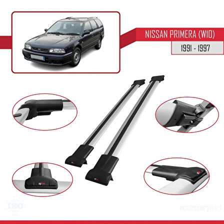 Nissan Primastar 2001-2014 Arası ile Uyumlu FLY Model Ara Atkı Tavan Barı Gri 2 Adet