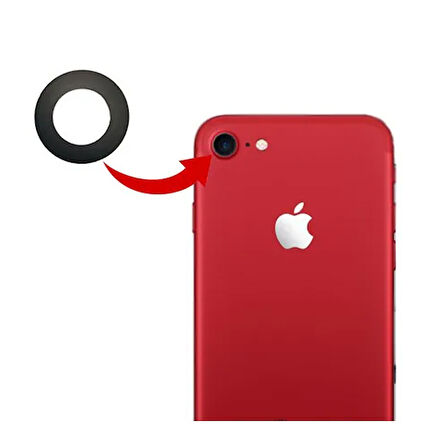 Tkgz İPhone 7 Arka Kamera Camı Lens Yapışkanlı