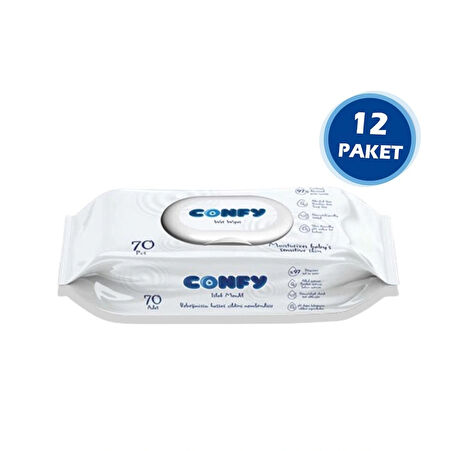 Confy Premium Islak Mendil Soft Care 70 Adet x 12 Paket 840 Yaprak