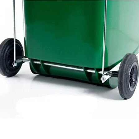 Omnipazar SY-6507 Pedallı Tekerlekli Kapaklı Plastik Çöp Konteyneri 120 lt Kırmızı
