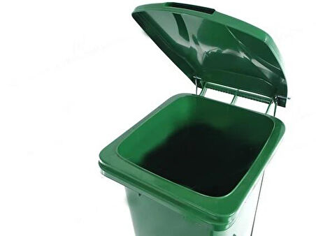 Omnipazar SY-6507 Pedallı Tekerlekli Kapaklı Plastik Çöp Konteyneri 120 lt Kırmızı