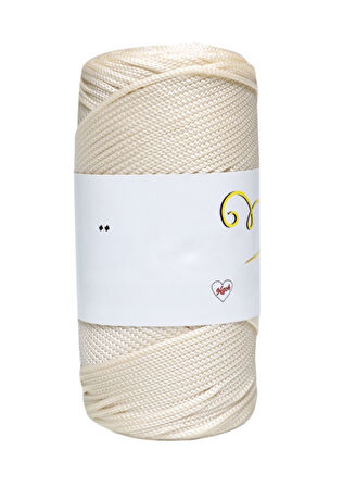 Makrome İpi 3mm Polyester  Krem
