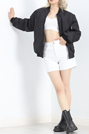 Unisex Bomber Ceket Siyah - 20362.1761.