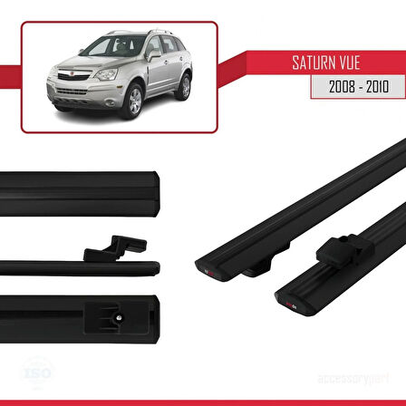 Saturn Vue 2 2008-2010 Arası ile Uyumlu BASIC Model Ara Atkı Tavan Barı Siyah 2 Adet
