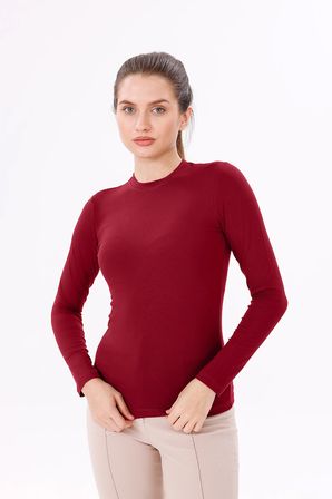 Kadın Uzun Kol Body - Bisiklet Yaka
