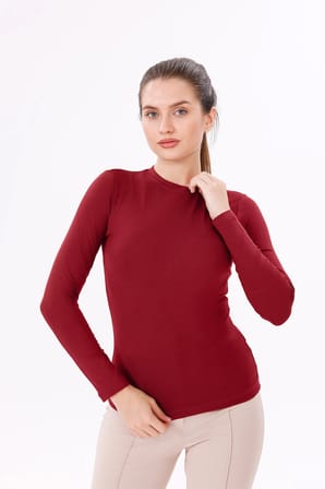 Kadın Uzun Kol Body - Bisiklet Yaka