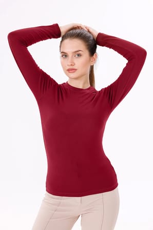 Kadın Uzun Kol Body - Bisiklet Yaka