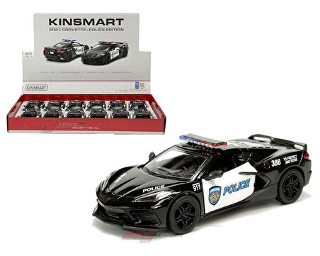 Kinsmart 1:36 Ölçek 2021 Corvette -Police Edition