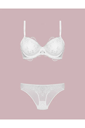 Kadın Siyah Desteksiz Sütyen Ve Külot Takım 80-95b