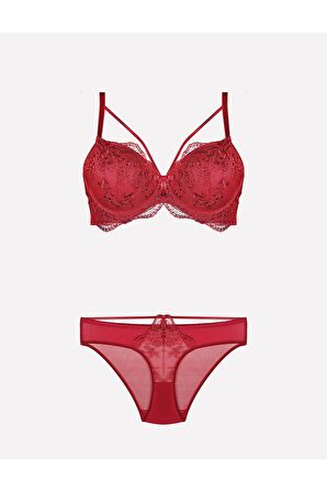 Kadın Destekli Push-up Sütyen Ve Külot Takım 75-90b