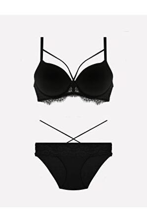 Kadın Desteksiz Sütyen Ve Külot Takım 80-95b