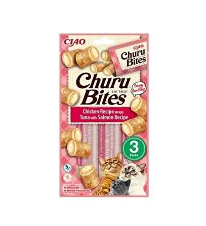 Churu Bites Tavuklu Tarifi Ton Balığı ve Somonlu Tarif 3*10 GR