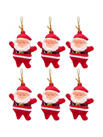 Yıllbaşı Çam Ağacı Süsü Noel Baba Noel Ağacı Süsü 6 Lı 5 cm