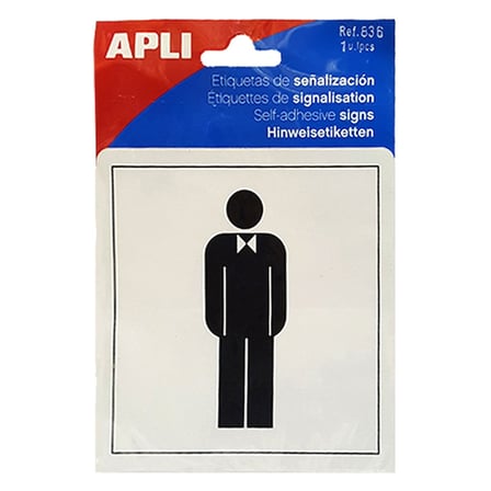 Aplı Yapışkanlı Kağıt Uyarı Etiketi (Erkekler Tuvaleti) 114X114 Mm (1 Adet) Ref-836