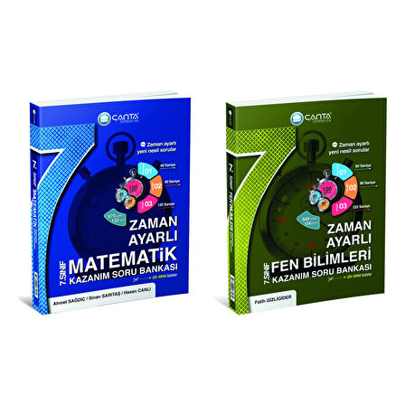 Çanya Yayınları 7. Sınıf Zaman Ayarlı Kazanım Soru Bankası Matematik + Fen Bilimleri