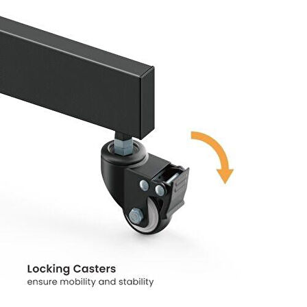 Tayfun 100'' Uyumlu Yürüyen Tekerlekli Ayaklı Led Tv Monitör Standı