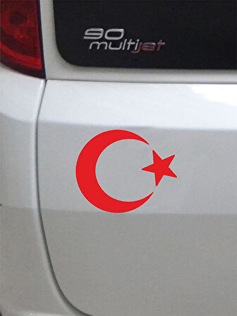 Ay Yıldız Folyo Kesim Etiket Kırmızı (15 cm )