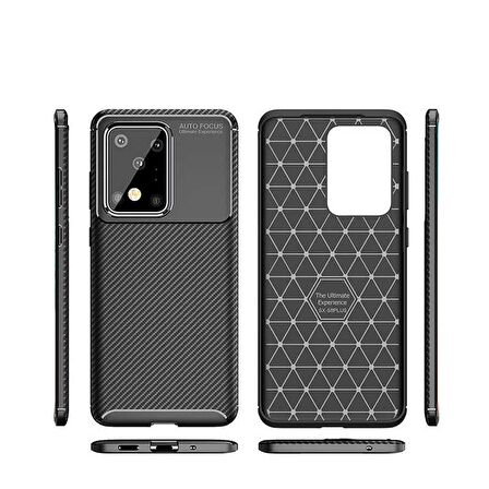 Gpack Samsung Galaxy S20 Ultra Kılıf Negro Karbon Dizayn Silikon