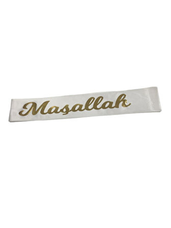Maşallah Gold Yazılı Beyaz Kuşak
