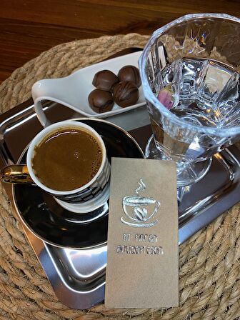 Gümüş Yaldızlı Kraft Bi Fincan Antidepresan Peçete 6x12 cm