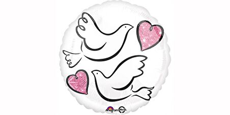Weddıng Doves Folyo Balon 43 cm 1 Adet