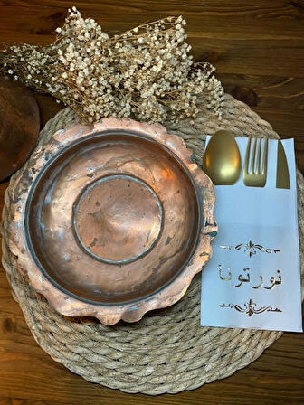 Gold Yaldızlı Beyaz Arapça Onurlandırdınız Cepli Peçete 12 lı 40x40