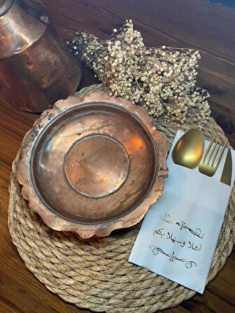 Gold Yaldızlı Beyaz Arapça Hoşgeldiniz Cepli Peçete 12 lı 40x40