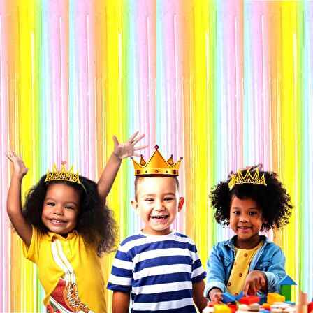 Makaron Gökkuşağı Arka Fon Süs 100x200 cm