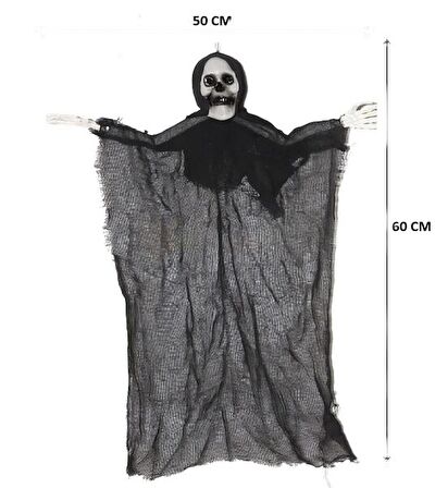 Halloween İskelet Korkuluk 60 Cm Siyah