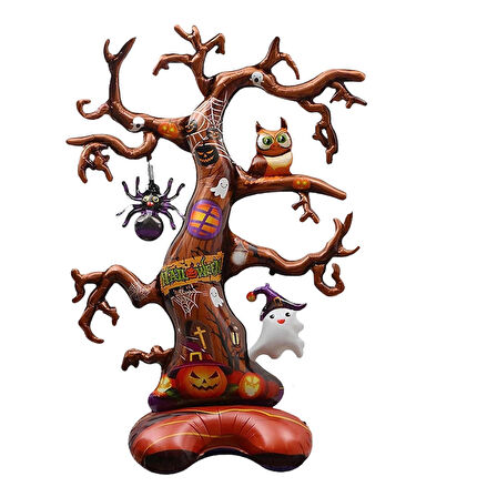 Halloween Ayaklı Çok Dallı Ağaç Folyo Balon 132x90 cm