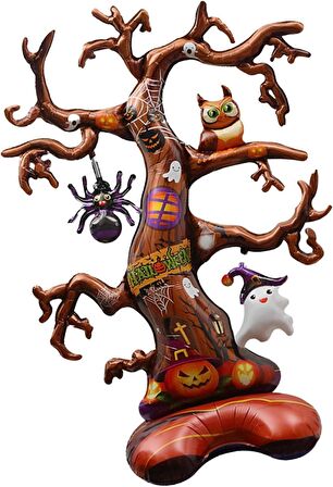 Halloween Ayaklı Çok Dallı Ağaç Folyo Balon 132x90 cm