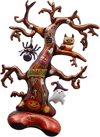 Halloween Ayaklı Çok Dallı Ağaç Folyo Balon 132x90 cm