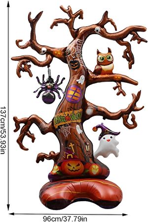 Halloween Ayaklı Çok Dallı Ağaç Folyo Balon 132x90 cm