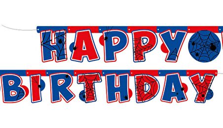 Örümcek Happy Bırthday Banner 2.10 cm