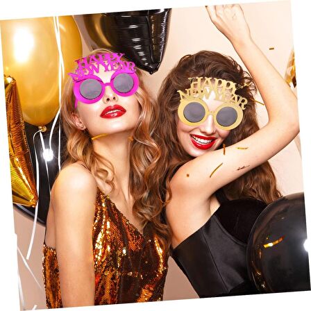 Parti Gözlük Happy New Year Gold