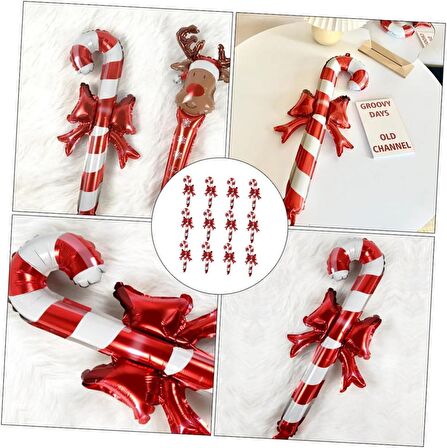 Kurdeleli Baston Şeker Folyo Balon 57x29,5 cm