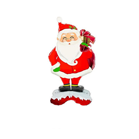 Ayaklı Noel Baba Folyo Balon 120x68 cm
