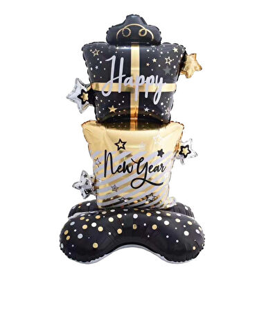 Ayaklı Happy New Year Folyo Balon 120x58 cm